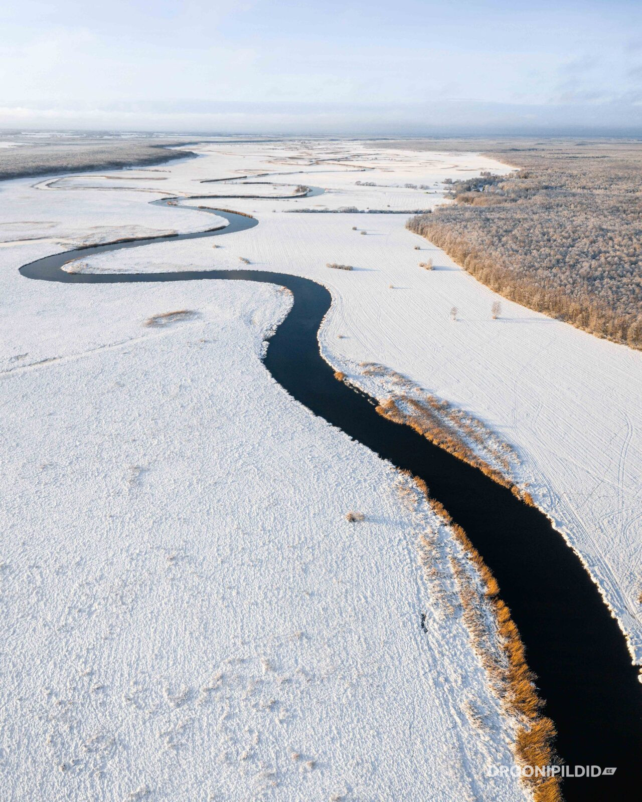 Eesti jõed, Emajõe delta, emajõe-suursoo delta, Emajõgi, lumi, talv, Tartumaa