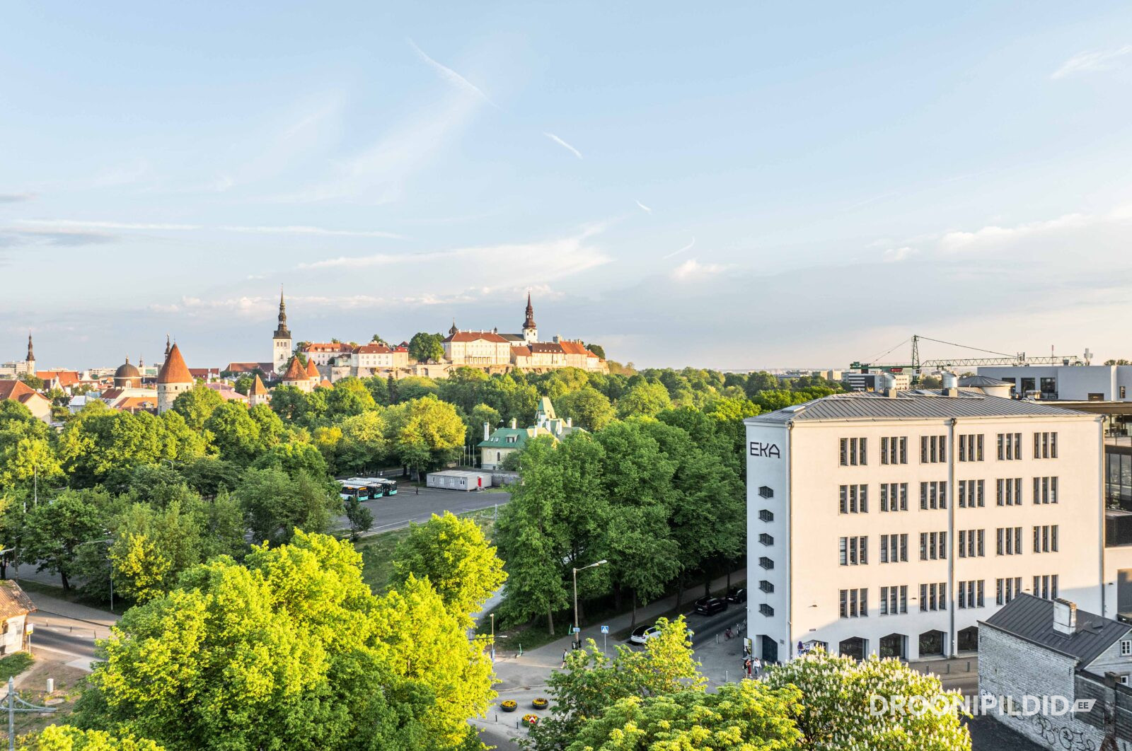 Eesti Kunstiakadeemia, EKA, Põhja pst 7, Kalamaja, Vanalinna siluett, Toompea, droonipildid, droonipildid Tallinnast