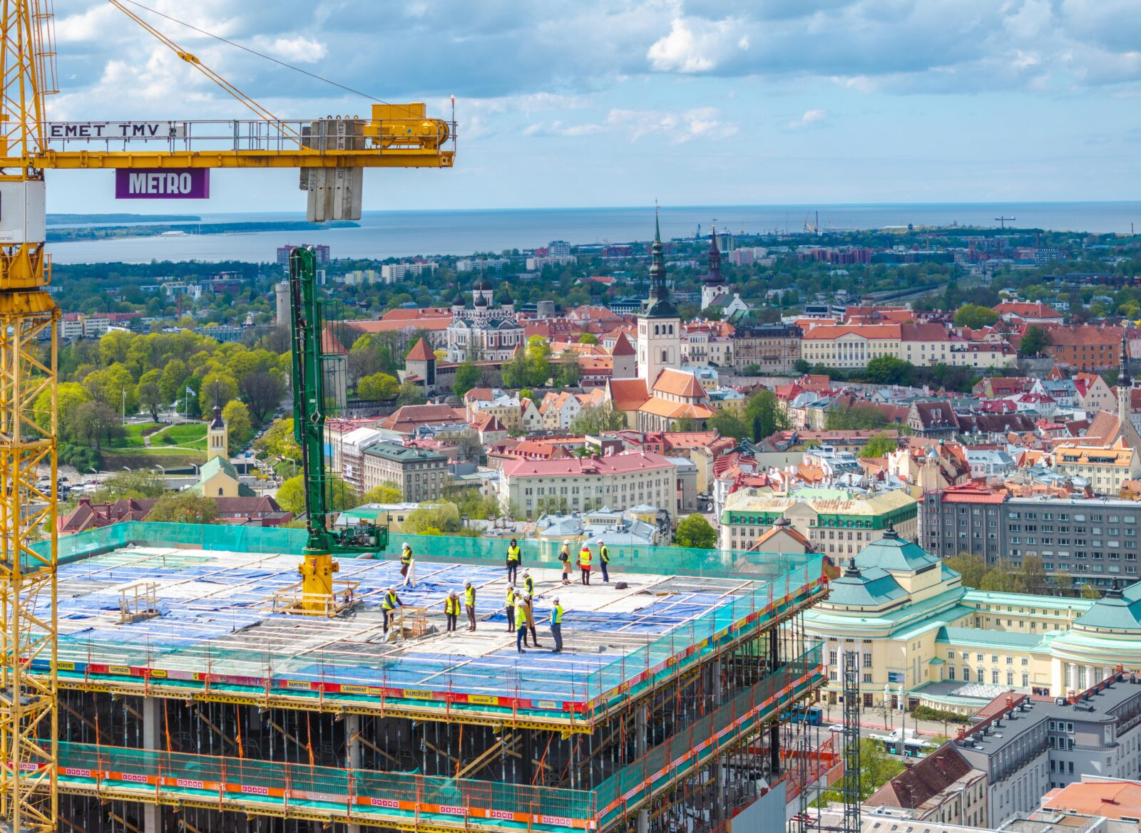 Droonipildid ehitusjärgus hoonest Tallinna Kesklinnas
