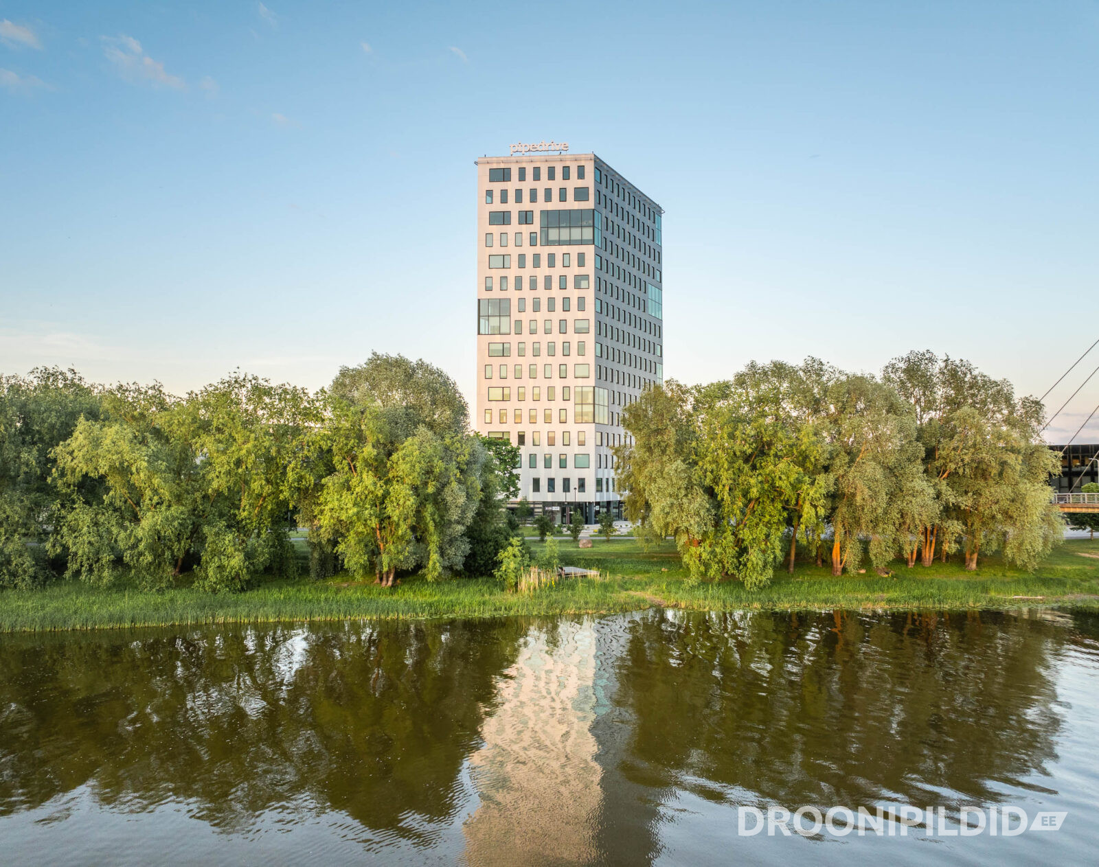 Paju 2 Tartu büroohoone droonifotod – Pipedrive, Rand & Tuulberg ja Ehitustrust
