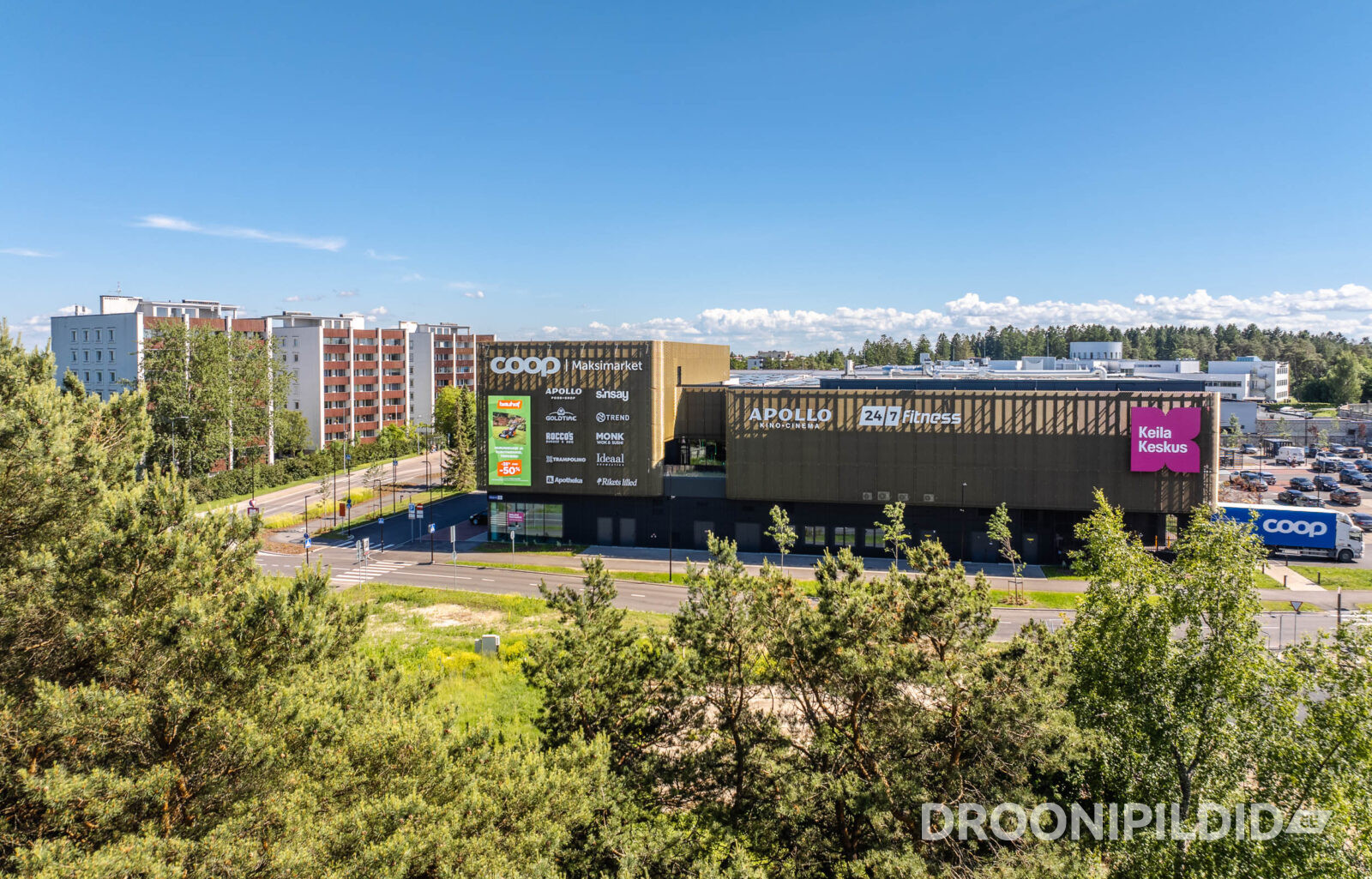 Keila Keskus Keilas, Apollo Kino ja Sportland droonifotol